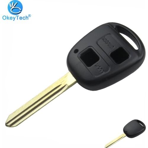 OkeyTech For Toyota Key Shell 2 Button Uncut TOY47 Blade Replacement Auto Car Key Cover Case Fob for Toyota Avenis Corolla Yaris