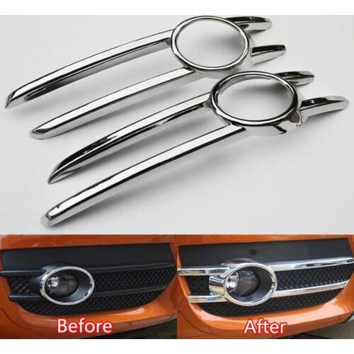 YAQUICKA 2Pcs/set Car Front Fog Light Lamp Decorative Trim Covers Sticker Fit For Audi Q3 2013 2014 2015 Car-styling ABS Chrome