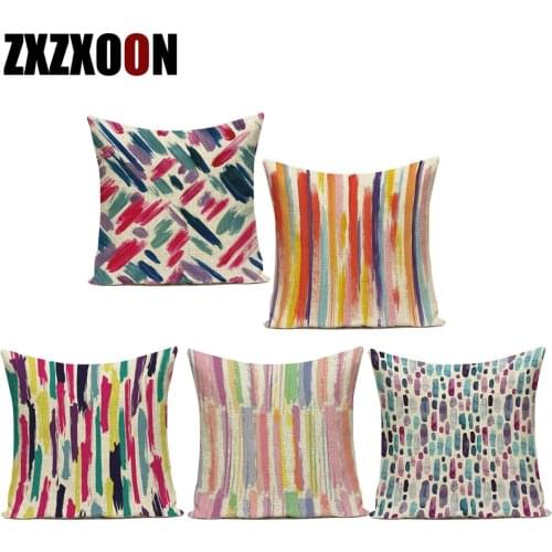Decorative Throw Pillows Case 3d Colorful Geometric Simple Abstract Polyester Sofa Home Decor Cushion Cover Pillowcase