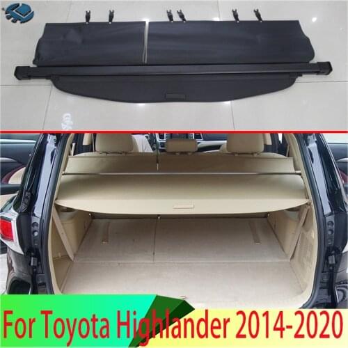 For Toyota Highlander 2014-2019 Aluminum+Canvas Rear Cargo Cover privacy Trunk Screen Security Shield shade Accessories