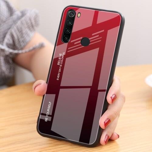 Gradient Tempered Glass Case For Xiaomi 8 9 10 CC9 Pro 9se Redmi Note 8 9 8T K20 K30 Pro Cover Anti-Fall Protective Fundas