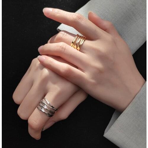 Miuoxion Retro Multilayer Line Winding Open Ring Personality Fashion Jewelry For Women Feature Namour Charm Gift All Seasons