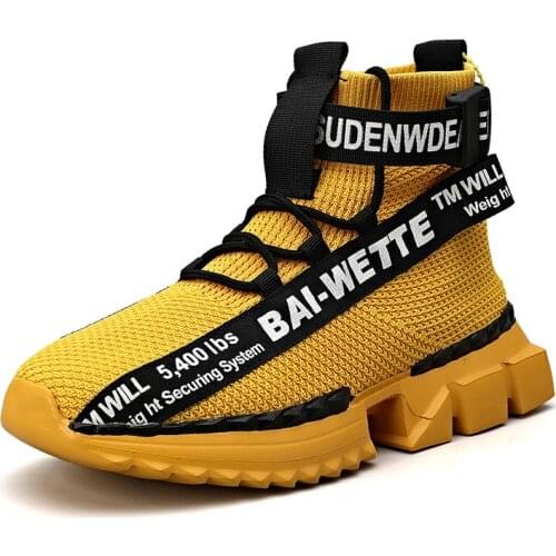 Fashion High Top Sock Breathable Casual Men Shoes 2021 New Man Sneakers Black and White Soft Lightweight Big Size Zapatos Hombre