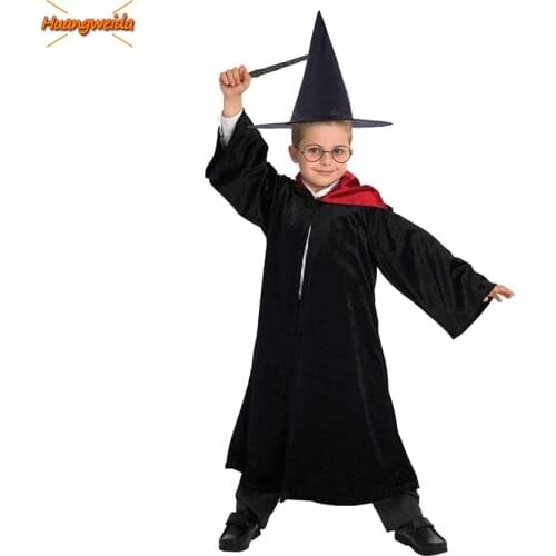 Magician Wizard Halloween Costumes for Kids Superhero Cloak Cosplay Anime Costumes Fantastic Suits Magic Staff Wand