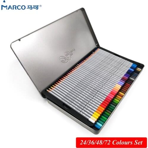 Marco Raffine 24 36 48 72 Fine Art Colored Pencils Lapis de cor Professional Oil Colored Pencil Set For Children Special Gifts