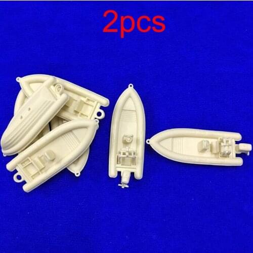 2pcs Speedboat Assembly Length 80MM Width 28MM Vessels Resin Assembled Model for Simulated Sailing Ship DIY Accessories