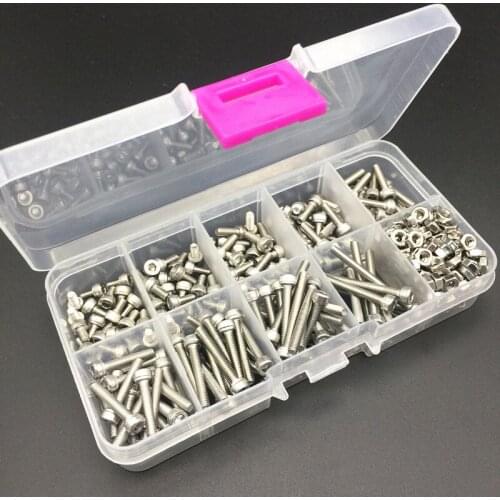 336pcs/Set M3 Screws Nuts Kits Set Stainless Steel Hex Head Socket Screws and Nuts Assortment Fastener Hardware