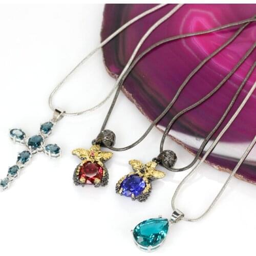 New Fashion Silver & Black Gold Silver Chains Necklace 19-19.5 inch (2 PCS Chains)