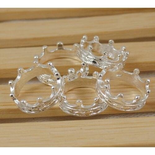 Wholesale 5pcs /Set Crown Silver Color Rings Fashion Jewelry Women Wedding Set