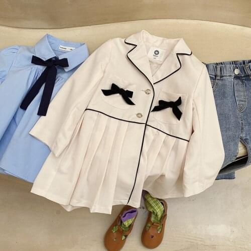 Girls' Coat 2021 Autumn New Childrens Korean Temperament Simple Small Formal Fashion Medium Length Windbreaker