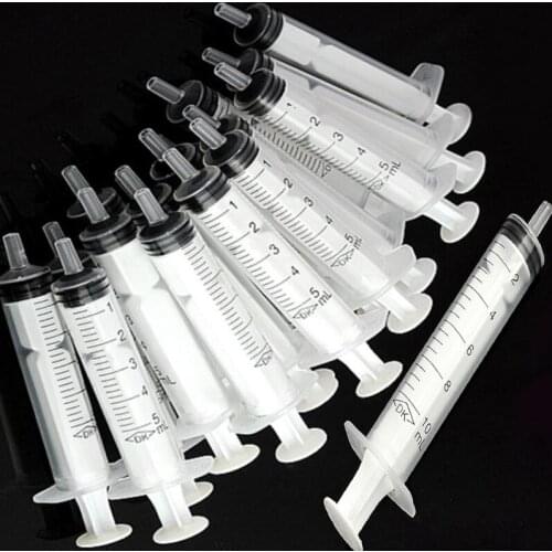 10Pcs 5/10ml Plastic Syringe for Scientific Labs and Dispensing Multiple Uses Measuring Syringe Tools
