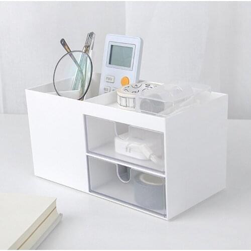 Plastic Makeup Organizer Drawer Jewelry Storage Box Cosmetic Brush Pen Holder