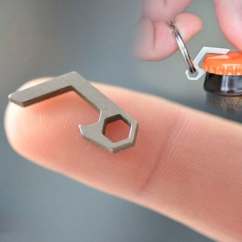 EDC Gear Lightweight Keychain Mini Bottle Beer Opener Keyring Outdoor Camping Hiking Pocket Utility Gadget Outdoor Tools