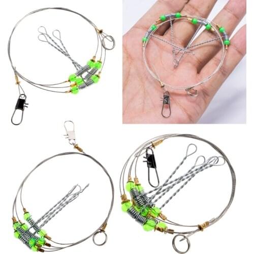 Anti-Winding Swivel String Sea Fishing Hook Steel Rigs Wire Leader Fish Hooks