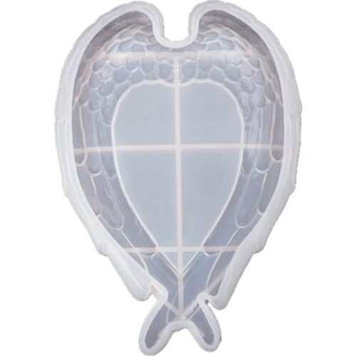 Wing Heart Shape Mirror Crystal Storage Tray Silicone Mold DIY Handmade Craft Making Home Decoration