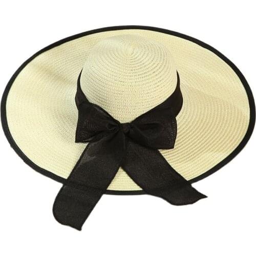2021 NEW Ladys Summer Beach Big Brim Straw Hat For Female Seaside Travel Hat Sun UV Protection All-match Cool Hat UPF50+ Panama
