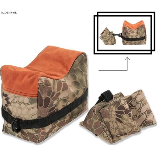 Tactical Airsoft Sniper Gun Bag Front & Rear Rifle Target Bench Sandbag Hunting Accessories Shooting Rest Support Stand Pouch