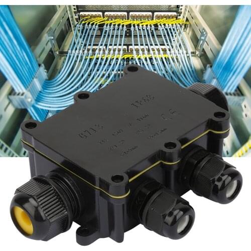 Seal Ring Junction Box Electrical Enclosure Cable Connecting Terminal Block Waterproof Box Black Cable Junction Boxes Terminal