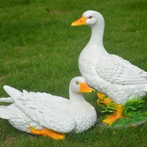 Duck Resin Garden Statue Super Cute Sculpture Outdoor Yard Decoration Pond Lawn Ornament M09