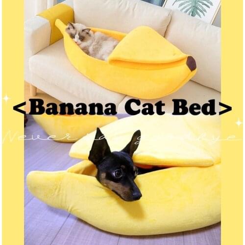 Funny Banana banane Cat Bed House Cute Cozy Cat Mat Beds Warm Durable Portable Pet Basket Kennel Dog Cushion Supplies Multicolor