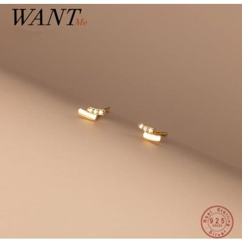 WANTME 925 Sterling Silver Simple Fashion Korean Girl Smile Mini Small Stud Earrings for Women Teen Chic Body Piercing Jewelry