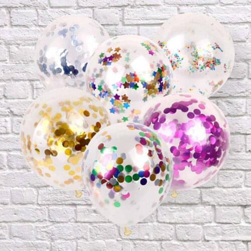 10pcs/lot Gold Silver Confetti Balloons 12inch Clear Party Balloons Kids Adult Balloon toys Wedding Birthday Party Decorations