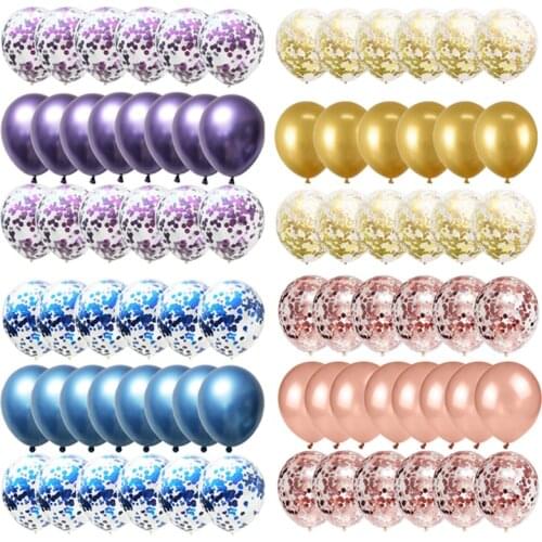 20pcs 12 inch metal latex balloon set sequin transparent latex balloon set birthday party decoration balloon wholesale