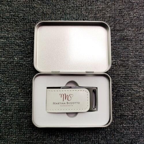 2021 Custom Print Photography logo Leather USB2.0 memory stick pendrive flash (Over 5pcs, free logo on the usb and box)