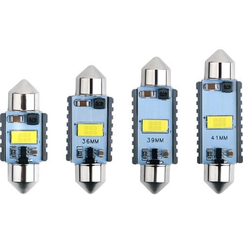 2x C10W C5W LED 3570 1CSP Festoon 31mm 36mm 39mm 41mm 12V 24V White Bulbs for Cars License Plate Interior Reading Light 6500K