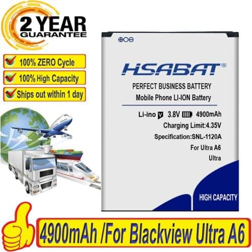 HSABAT Top Brand 100% New 4900mAh Ultra A6 Battery for Blackview Ultra A6 Battery within tracking number