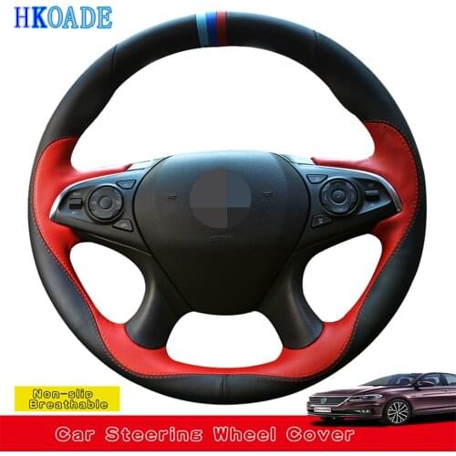 DIY Hand-stitched Black Comfortable And Soft Genuine Leather Car Accessories Steering Wheel Covers For Buick Lacrosse 2016