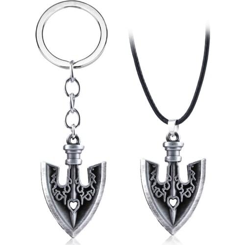 Anime JoJos Bizarre Adventure Arrows Pendant Necklace Key Chains for Men Women Metal Rope Necklace Keychain Accessories Gifts