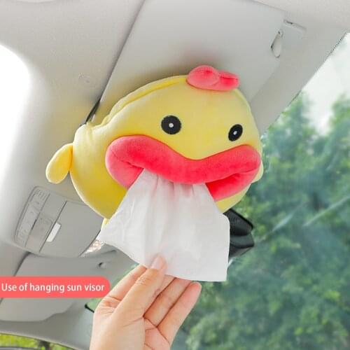 Car Tissue Storage Box Napkin Case Soft Cartoon Paper Tissue Box Armrest Box Creative Cartoon Cute Tissue Box Car Interior Cases