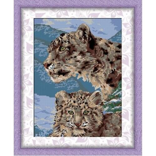 FREE delivery hot selling Top Quality counted cross stitch kit tiger family mother and cub baby