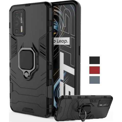 For Cover Oppo Realme X7 Max 5G Case Magnetic Ring Stand Holder Shockproof TPU Bumper Armor Phone Back Cover Realme X7 Max Case