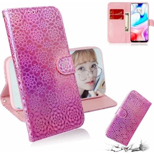 For Xiaomi mi A3 Redmi Note 6 7 7A Pro CC9 CC9E K20 Pro 3D Leather Colorful Case Coque Shiny Glitter Print Cover Card Slots Book