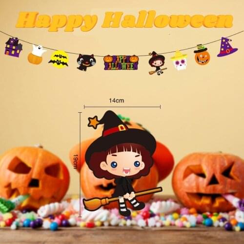 Halloween Party Decor Pull Flag Wall Stickers Halloween Decorations for Home Outdoor Home Decor Wallpapers Stage Background