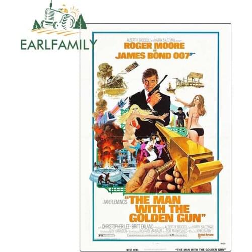 EARLFAMILY 13cm x 8.7cm For The Man With The Golden Gun Film Poster Motorcycle Car Stickers Windows Fine Decal Custom Printing