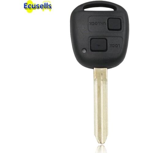 2 BUTTONS REPLACEMENT SHELL REMOTE KEY HOUSING CASE FOB FOR TOYOTA YARIS RAV4 COROLLA CAMRY TOY43 UNCUT BLADE