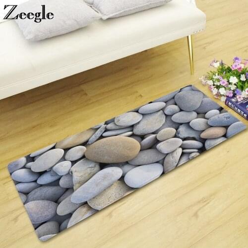 Zeegle Stone Printed Balcony Table Chair Rug Kitchen Mat Doormat Anti-slip Floor Mat For Living Room Bedroom Carpet Bedside Rugs