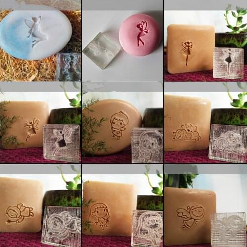 Cute elf natural handmade soap acrylic seal Mini DIY natural organic glass stamp chapter
