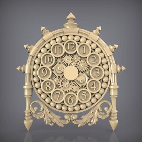 Clock 3d STL Model for CNC Router 3D Printer Artcam Aspire Bas Relief Home Decoration Decor_27