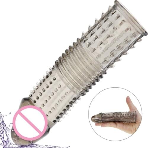 Penis Dick Extensions Condom Penis Sleeve Male Enlargement Delay Spray Massager Spike Condoms Cock Ring Cover Sex Toys for Men