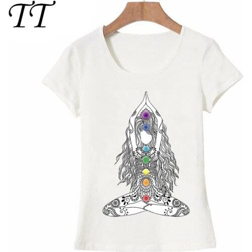 New Summer Fashion Women T Shirts Chakras Mindfulness Meditation Zen Print T-Shirt Woman Casual Tops Novelty Female Tee