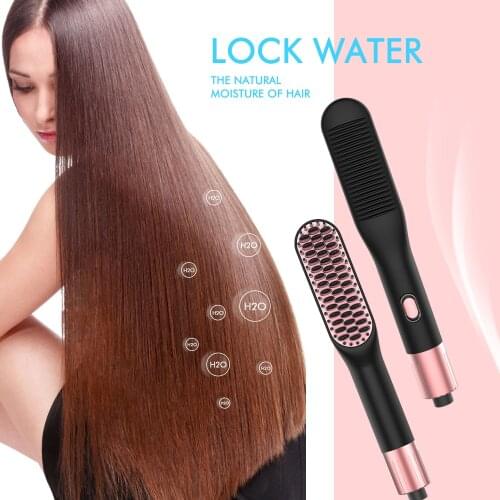 Professional Hair Comb Brush Beard Straightener Multifunctional Hair Straightening Comb Quick Curling Hair Iron Hair Styler Tool