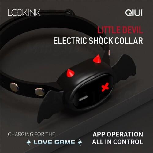 QIUI APP Remote Control Little Devil Collar Restraint BDSM Neck Electric Shock Choker Slave Adult Games Sex Toys For Couples