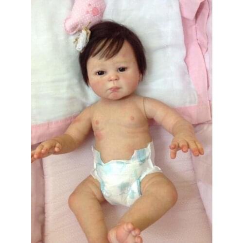 Clearance Sale 19inch reborndoll kit Carmela lifelike real touch unfished doll parts DIY fresh color