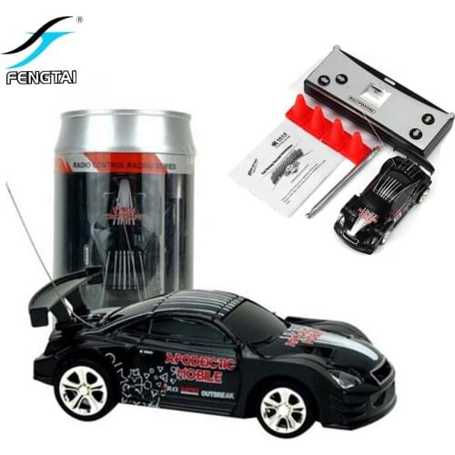 Random multicolor cola cans mini speed sports car remote control radio remote control car mini racing toy gift for children