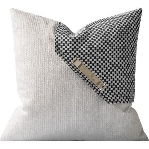 Luxury Plaid Cushion Cover Set Gold Metal Home Decoration Cushions For Living Room Sofa Throw Pillowcase 45x45cm/30x50cm
