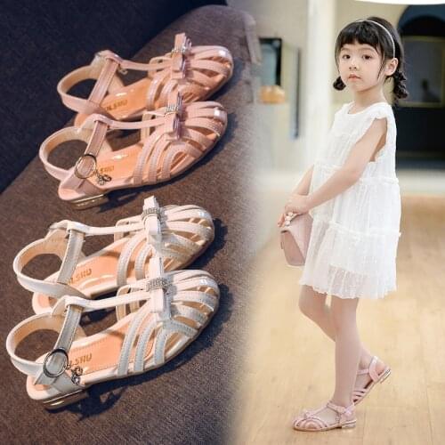 Girls Sandals Gladiator Flowers Sweet Soft Childrens Beach Shoes Kids Summer Floral Sandals Princess Fashion Cute High Quality